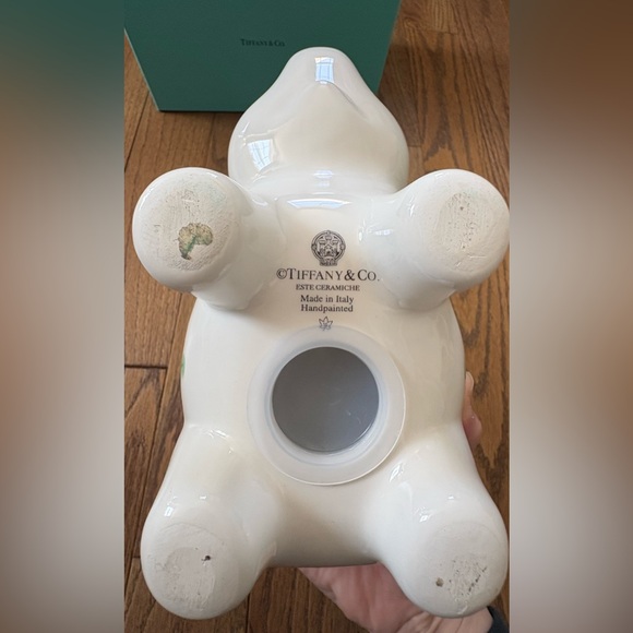 Tiffany & Co. Handpainted White Elephant Coin Bank - Picture 5 of 13